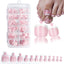 Glossy Nude Pink French Press-On Toenails (120 Pcs)