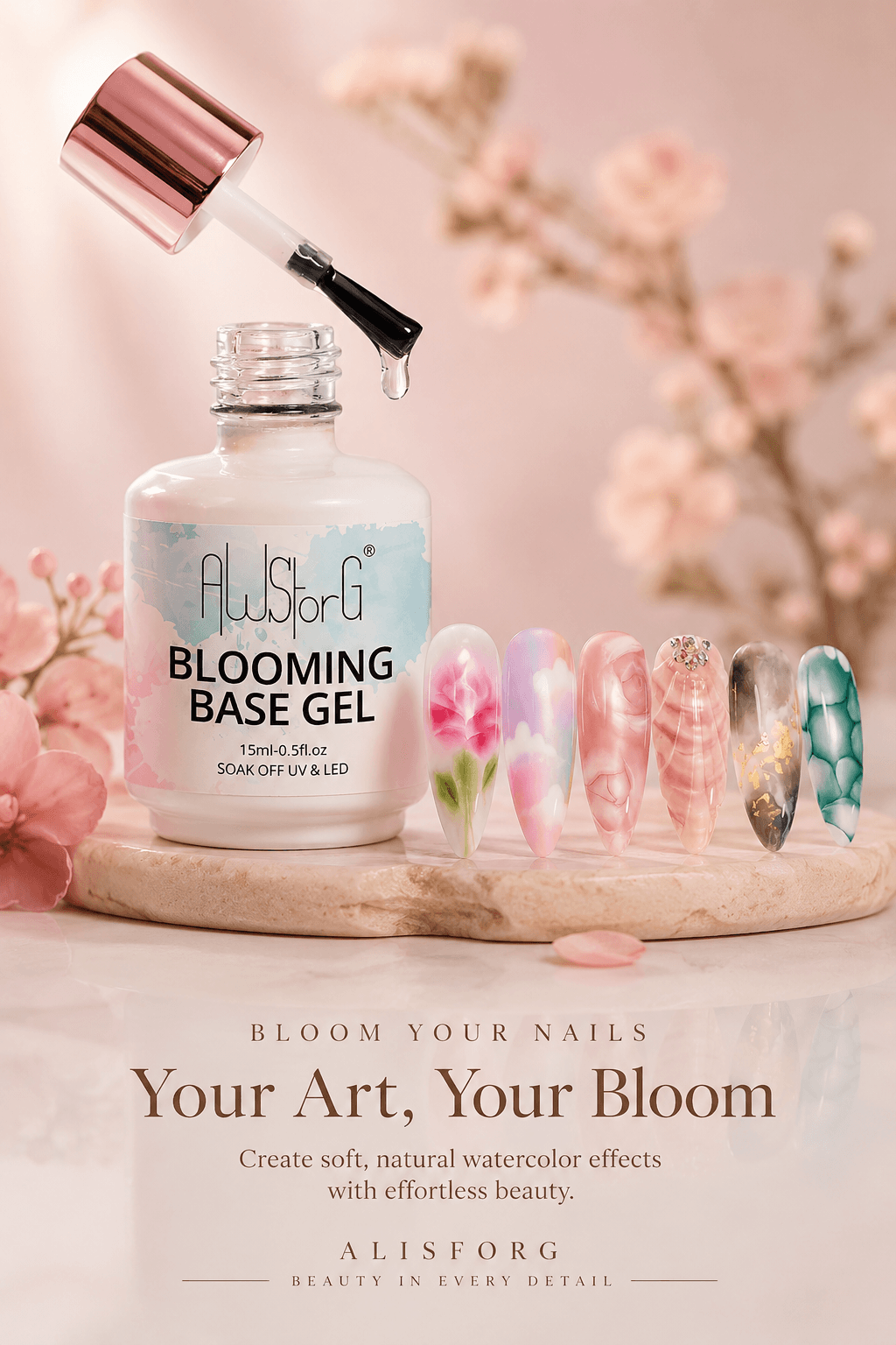 Nail Blooming Gel | Marble & Blossom Effect (15ml)