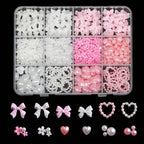 3D Nail Art Decoration Kit — Resin Bows & Pearls (500 Pcs)