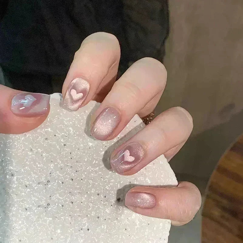 Y2K Rhinestone Short Ballet Press-On Nails (24 Pcs)