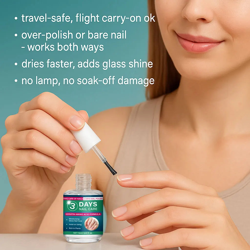 Keratin Nail Strengthener Oil | Fast-Dry Formula | Deep Moisture & Salon Shine (15ml)