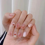 Glitter Diamond Press-On Nails | Short Square Full Cover (24 Pcs)