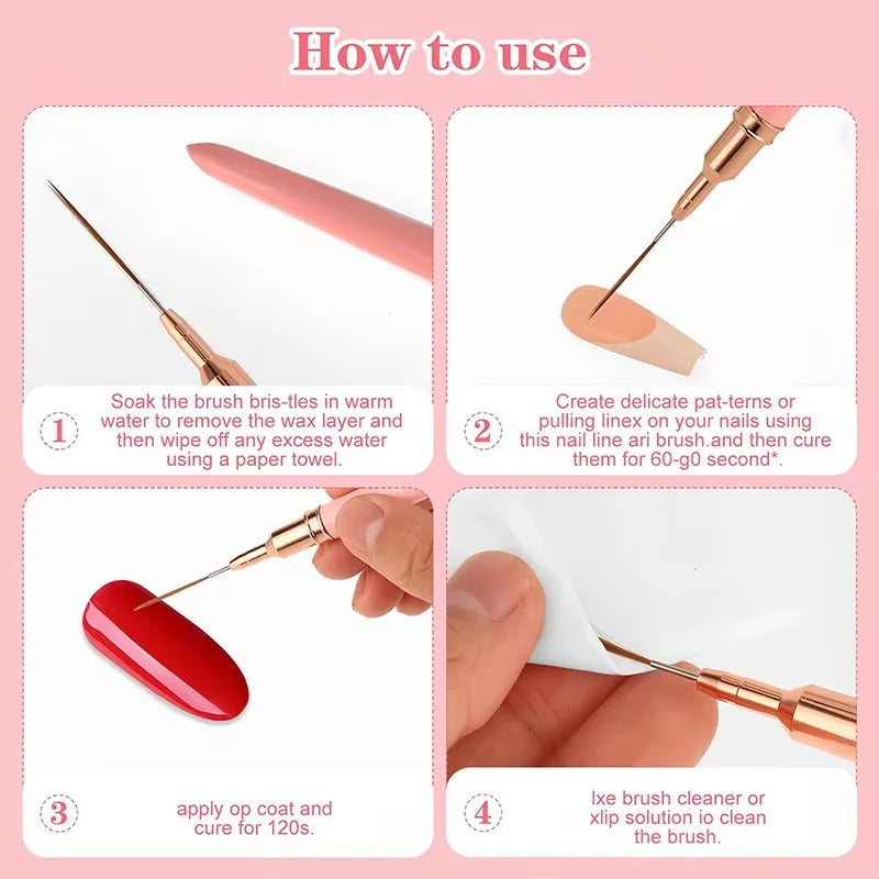 Nail Art Liner Brush Set | Precision Detail Brushes (5 Pcs)