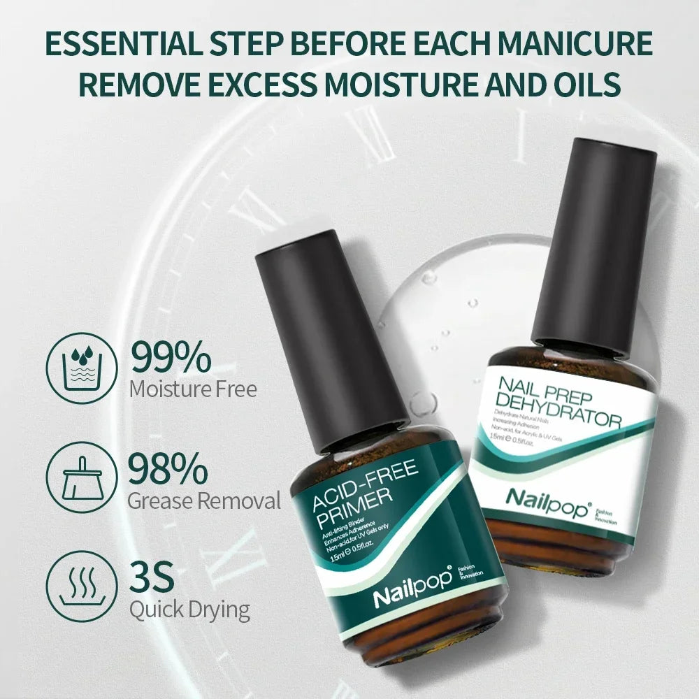 Acid-Free Nail Dehydrator & Primer Set — Fast Dry