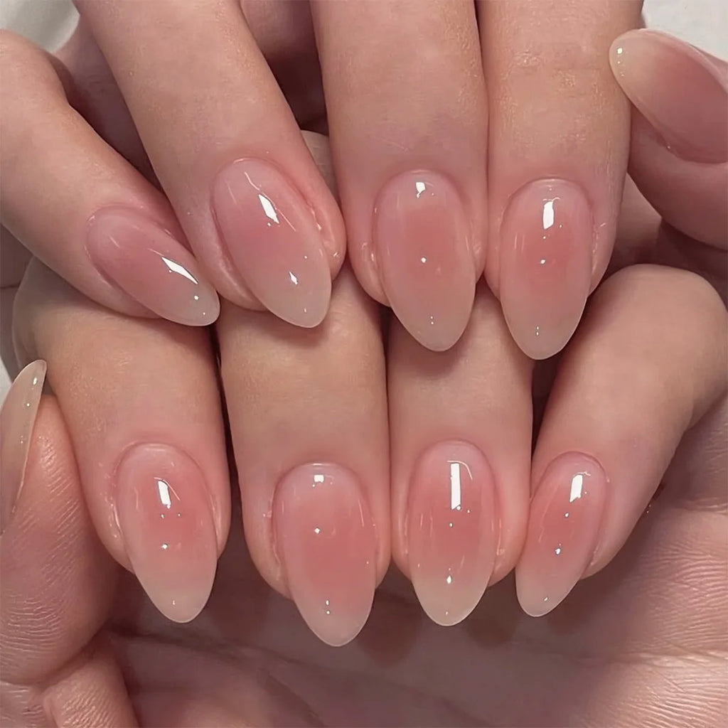 Blush Pink Oval Almond Press-On Nails (24 Pcs)