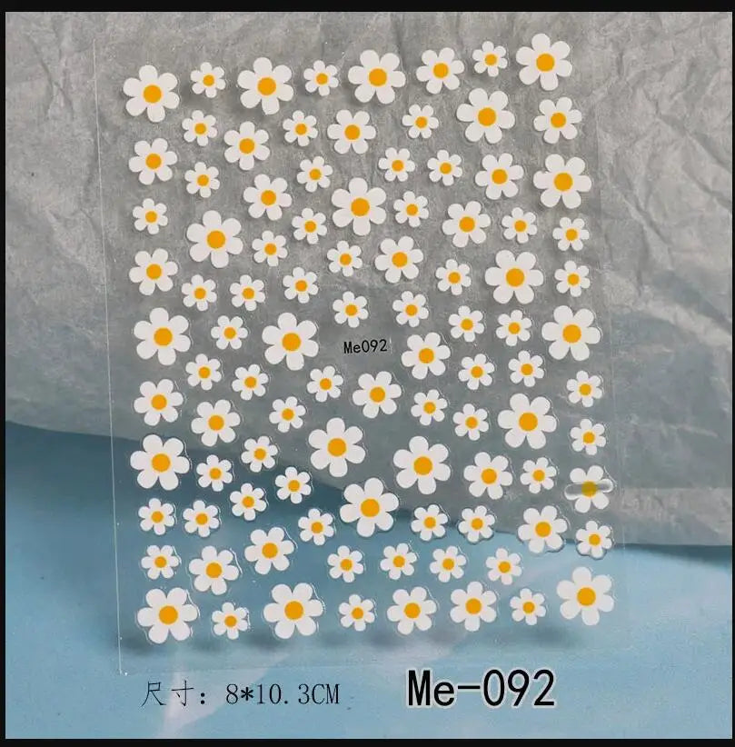 Embossed Flower & Fruit Nail Charm Stickers