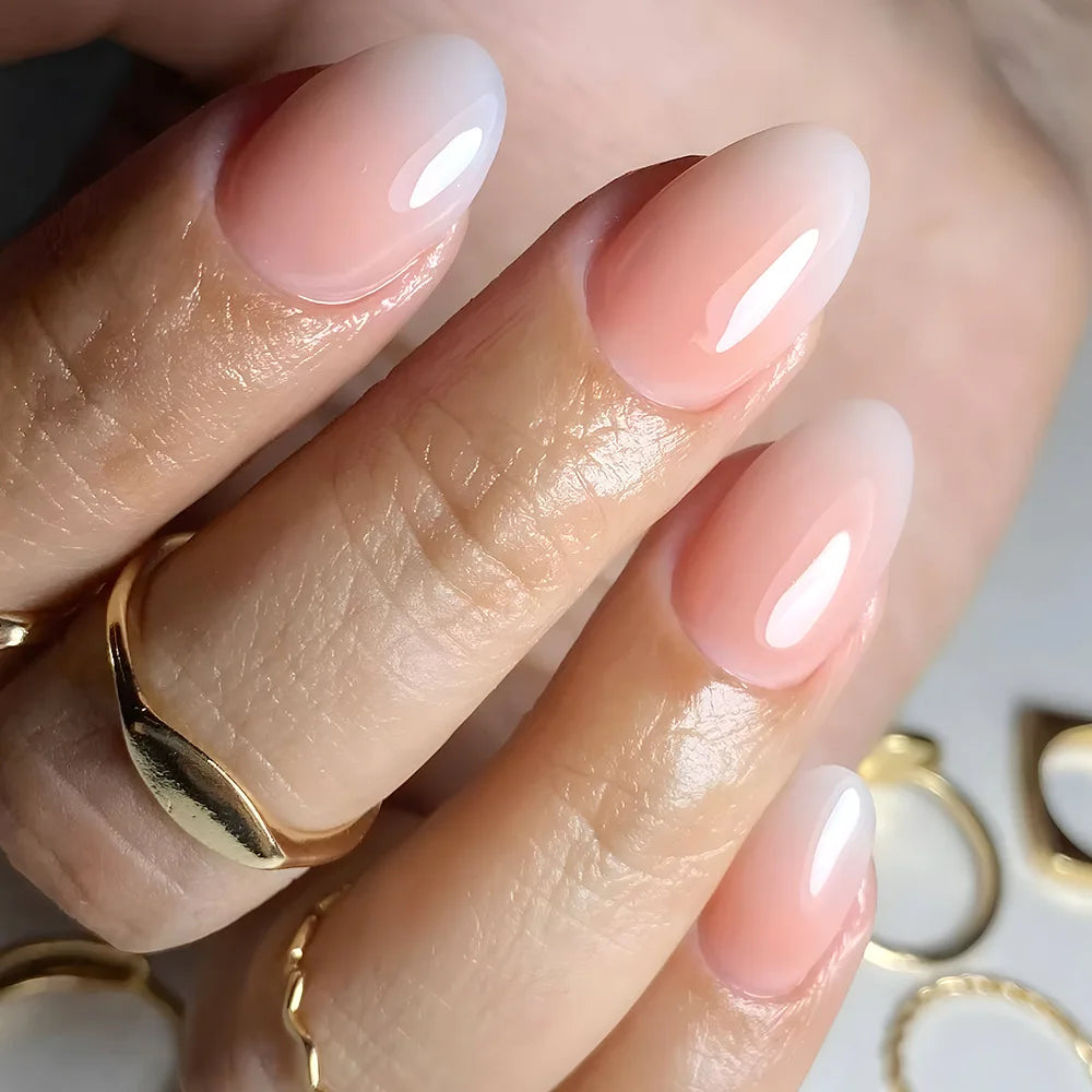 Blush Pink Oval Almond Press-On Nails (24 Pcs)