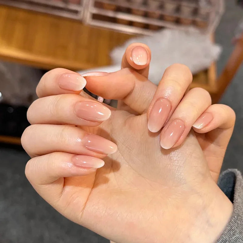 Blush Pink Oval Almond Press-On Nails (24 Pcs)