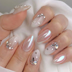 Blush Pink Oval Almond Press-On Nails (24 Pcs)