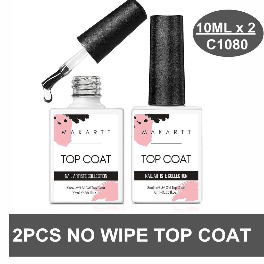 Gel Top & Base Coat Set | No-Wipe, Soak-Off UV/LED Formula