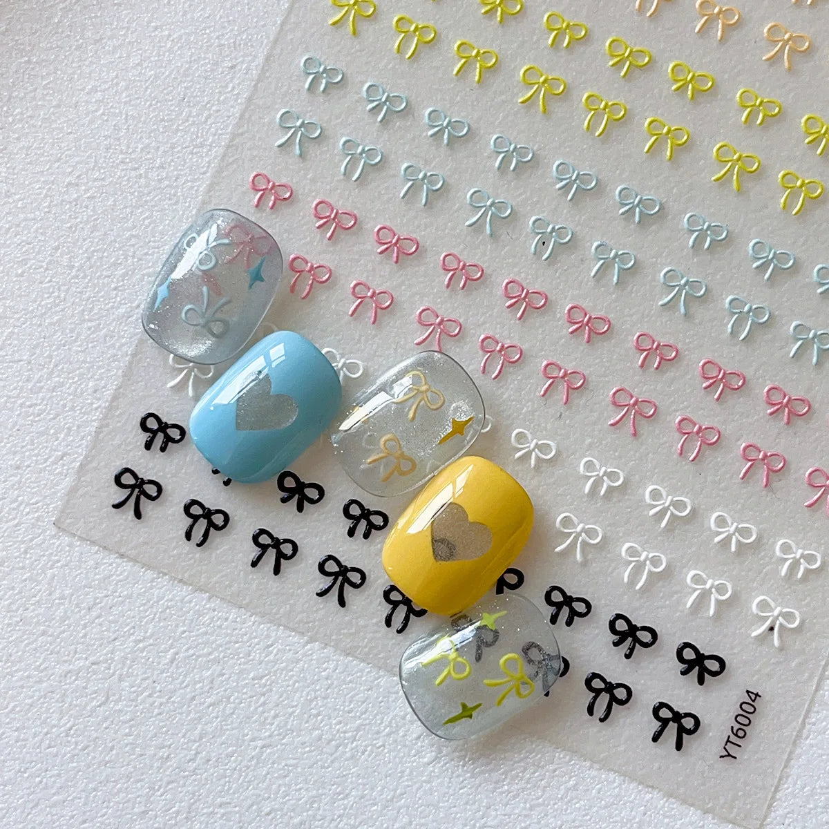 Embossed Bow Nail Art Stickers — Laser Gold & Silver Secondary image