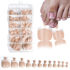Glossy Nude Pink French Press-On Toenails (120 Pcs)