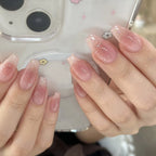 Y2K Rhinestone Short Ballet Press-On Nails (24 Pcs)