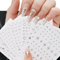 Metallic 3D Star & Chain Nail Art Stickers | Gold & Silver (6 Sheets)