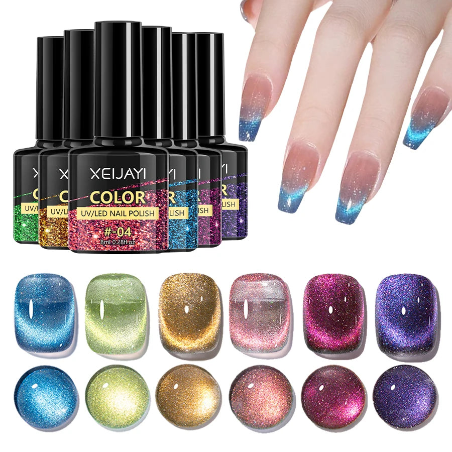 Cat Eye Reflective Magnetic Gel Nail Polish Set (6 Pcs) Secondary image