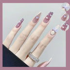 Glitter Diamond Press-On Nails | Short Square Full Cover (24 Pcs)