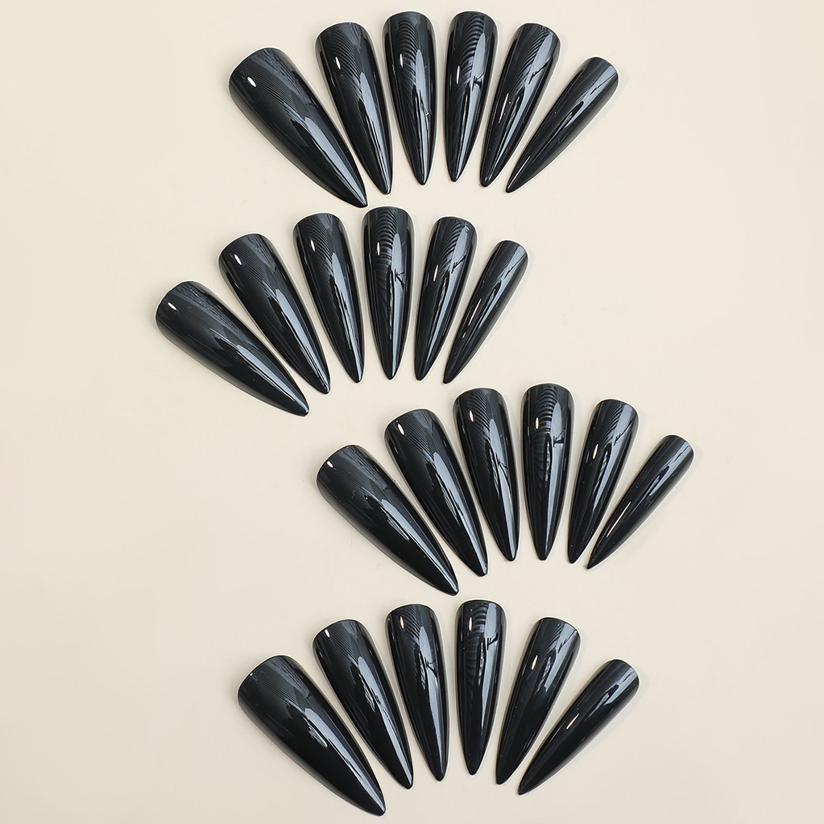 Glossy Black Stiletto Press-On Nails | Bold High-Shine Finish (24 Pcs) Secondary image