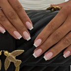 French Tip Handmade Press-On Nails with Glue (24 Pcs)