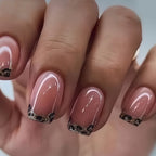 French Tip Handmade Press-On Nails with Glue (24 Pcs)
