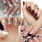 French Tip Nail Art Stickers — White Self-Adhesive Strips (3 Pcs)