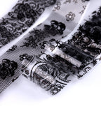 Black & White Lace Nail Foil Transfer Stickers | 10 Sheets