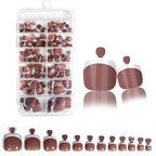 Glossy Nude Pink French Press-On Toenails (120 Pcs)