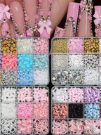 3D Nail Art Decoration Kit — Resin Bows & Pearls (500 Pcs)