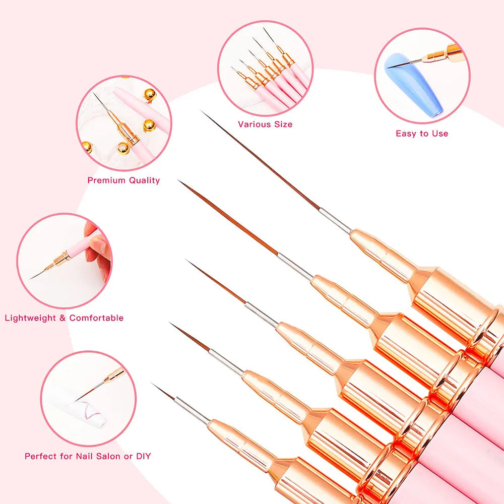 Nail Art Liner Brush Set (5 Pcs) Secondary image