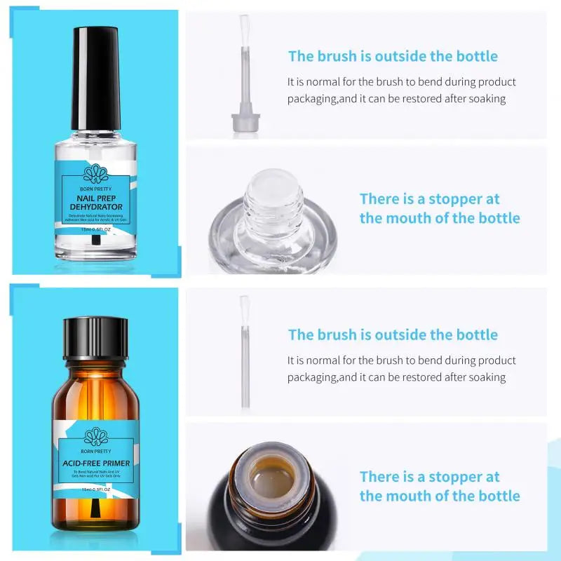 Nail Primer & Prep Dehydrator | No UV Lamp Needed (15ml)