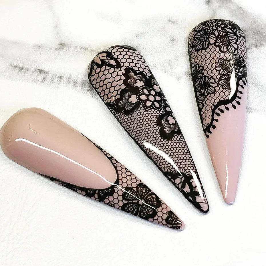 Black & White Lace Nail Art Foil Set (10 Rolls)