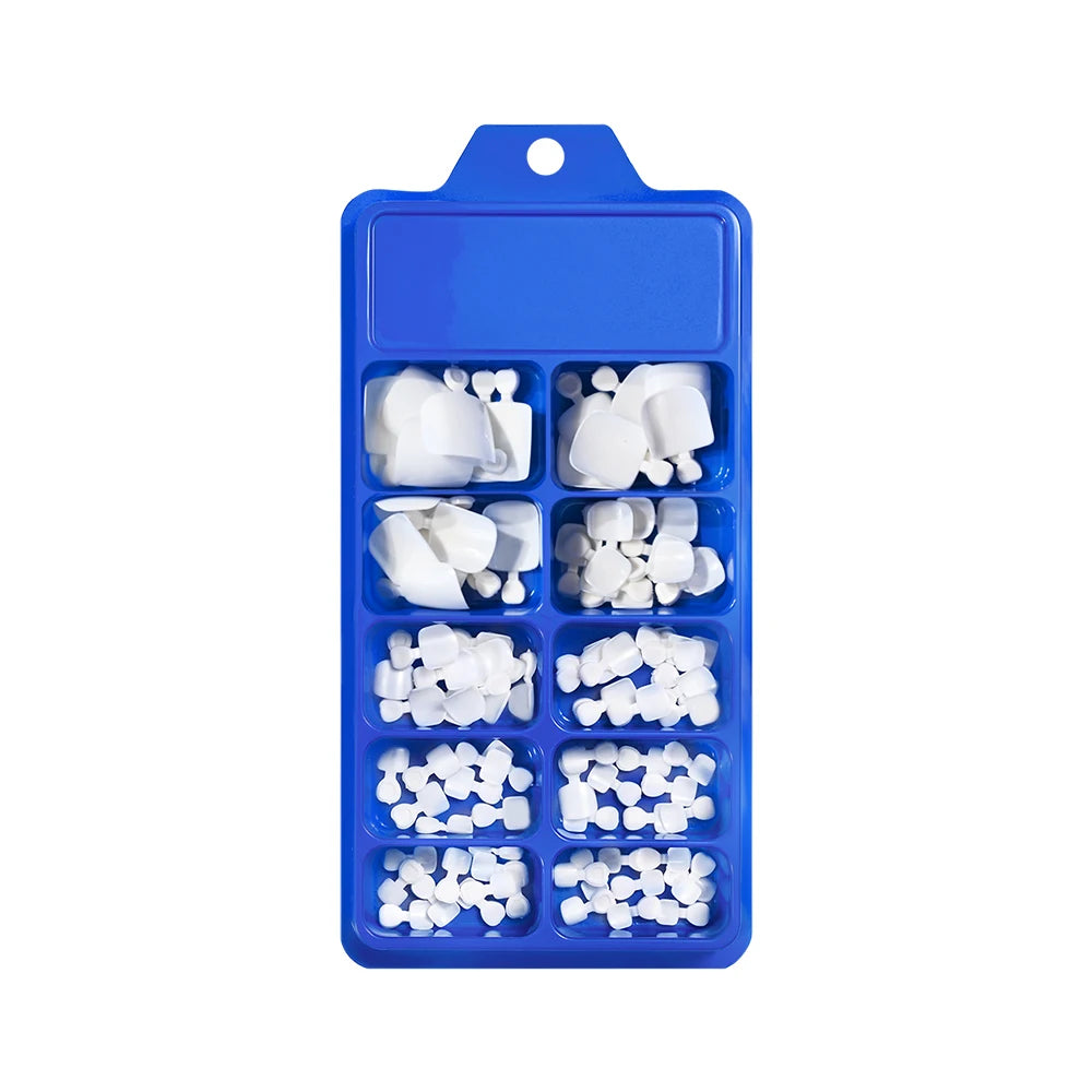 White Short Square Press-On Toenails | Full Cover Pedicure Set (100 Pcs)