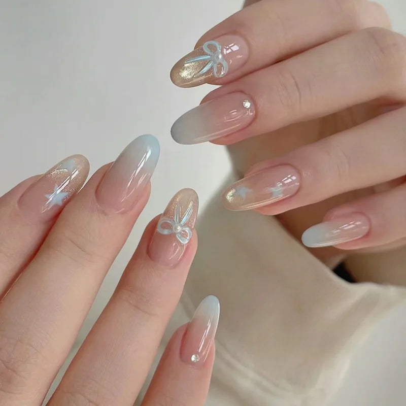 Blush Pink Oval Almond Press-On Nails (24 Pcs)