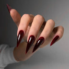 Glossy Black Stiletto Press-On Nails (24 Pcs)