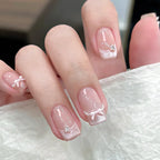 Glitter Diamond Press-On Nails | Short Square Full Cover (24 Pcs)