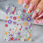 Embossed Flower & Fruit Nail Charm Stickers