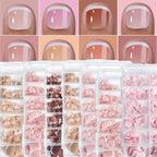 Glossy Nude Pink French Press-On Toenails (120 Pcs)