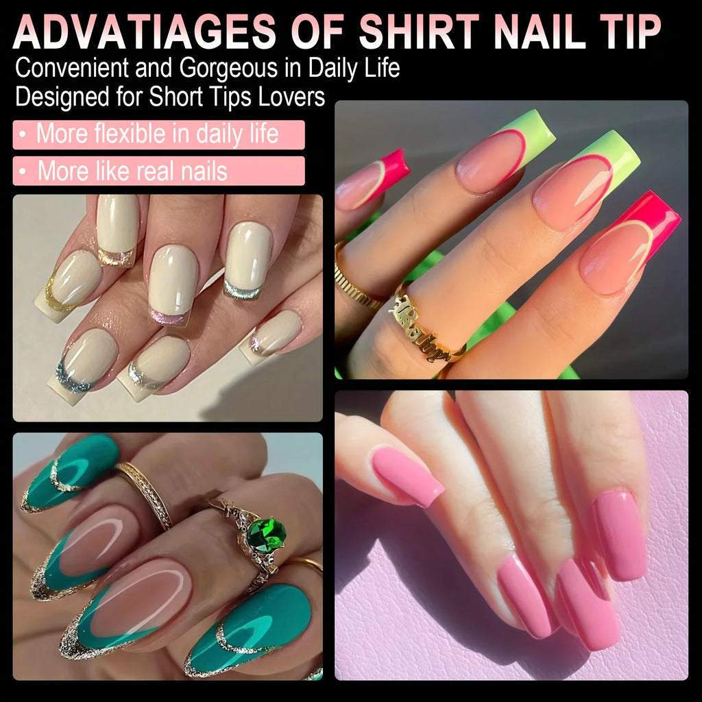 Gel Nail Tips for Extensions | Half Matte Clear Acrylic Full Cover (600 Pcs)