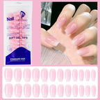 Glossy Pink Square Coffin Press-On Nails | Full Cover Salon Set (120 Pcs)