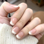Glitter Diamond Press-On Nails | Short Square Full Cover (24 Pcs)