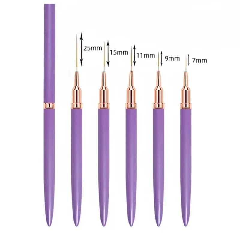 Nail Art Liner Brush Set | Precision Detail Brushes (5 Pcs)