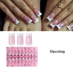 Square French Gradient Press-On Toenails | Salon Pedicure at Home (30 Pcs)