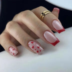 French Tip Handmade Press-On Nails with Glue (24 Pcs)