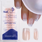 Glossy Pink Square Coffin Press-On Nails | Full Cover Salon Set (120 Pcs)
