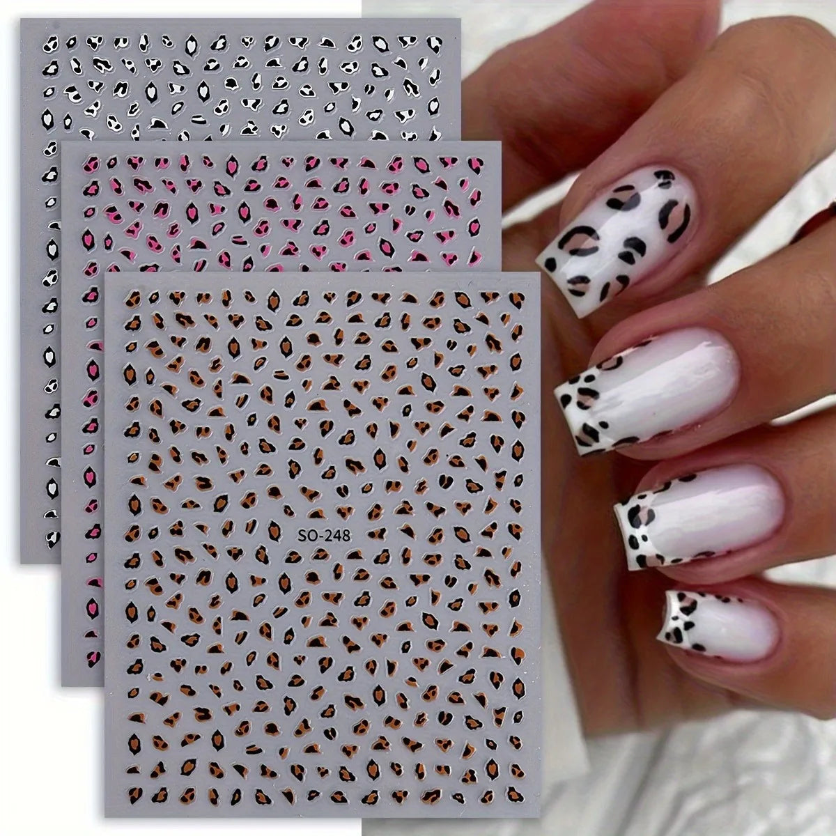 Leopard Print Nail Art Stickers (3 Sheets) Main image