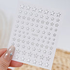 Metallic 3D Star & Chain Nail Art Stickers | Gold & Silver (6 Sheets)