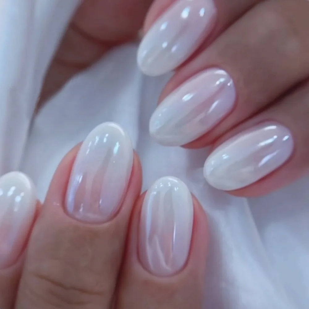 Blush Pink Oval Almond Press-On Nails (24 Pcs)