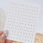 Metallic 3D Star & Chain Nail Art Stickers | Gold & Silver (6 Sheets)