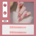 Glitter Diamond Press-On Nails | Short Square Full Cover (24 Pcs)