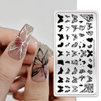 Bridal Lace Nail Art Stamping Plate | Butterfly & Floral Designs