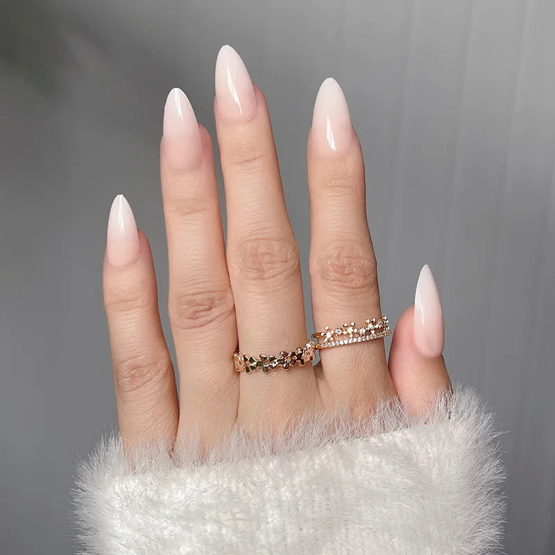 Blush Pink Oval Almond Press-On Nails (24 Pcs)